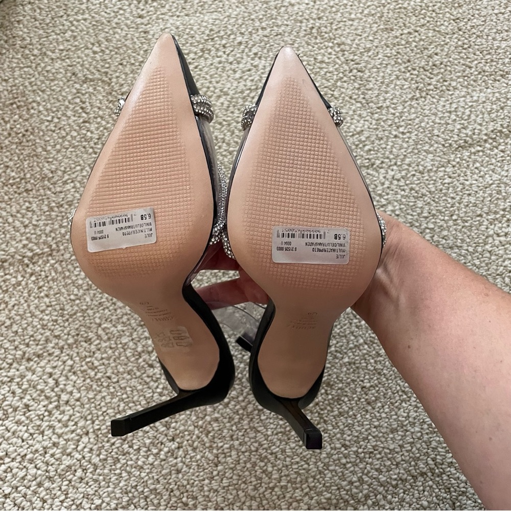 NWT Schutz Julie Slingback Heels Vinyl / Napa Leather Women’s size 6.5 - Picture 8 of 12